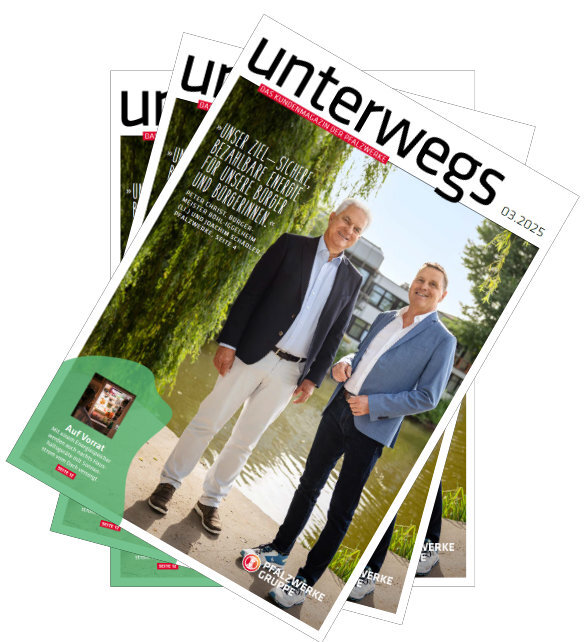 Cover des Kundenmagazins "unterwegs 03.2025" Cover des Kundenmagazins "unterwegs 03.2025"